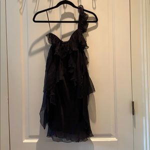 Black ruffle dress